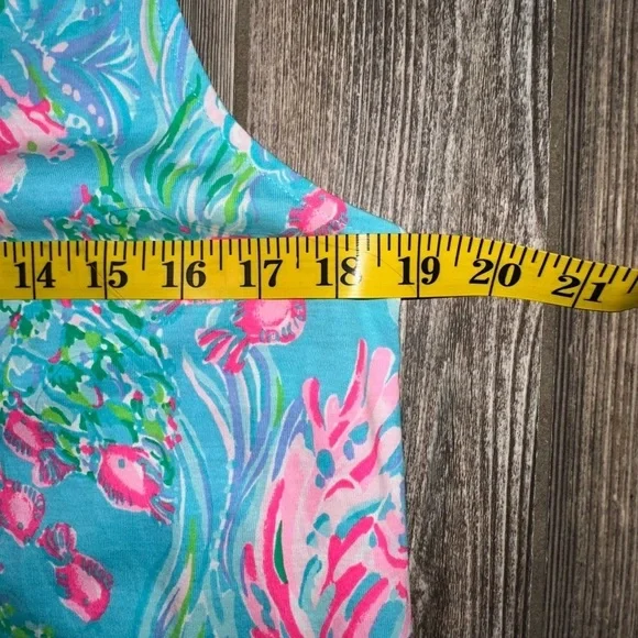 Lilly Pulitzer Kristen Flounce Amalfi Blue Best Fishes Sleeveless Size Large - Picture 8 of 11